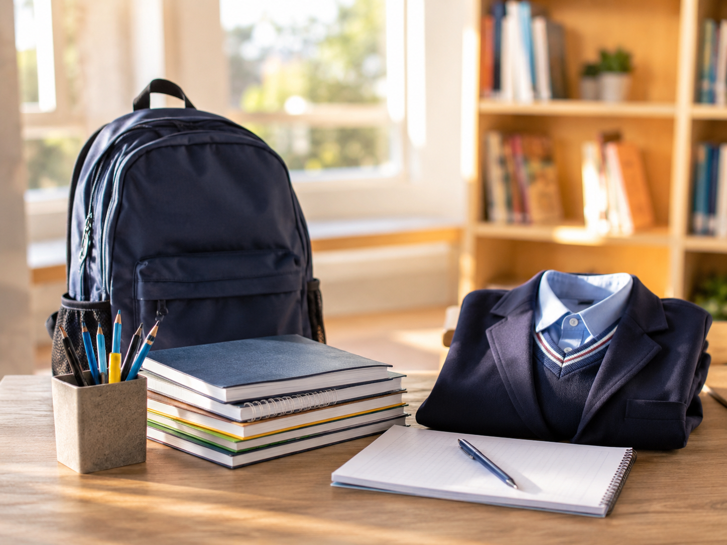 School uniform and exercise books