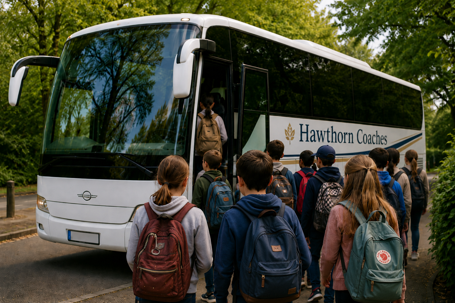School trip coach, museum visit or activity day